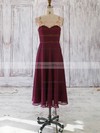Tulle Chiffon A-line Scoop Neck Tea-length with Beading Bridesmaid Dresses #DOB01013194