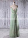 Chiffon A-line V-neck Floor-length with Sashes / Ribbons Bridesmaid Dresses #DOB01013197