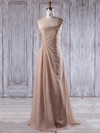 Chiffon A-line One Shoulder Floor-length with Ruffles Bridesmaid Dresses #DOB01013199