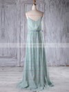 Lace A-line V-neck Sweep Train with Ruffles Bridesmaid Dresses #DOB01013213