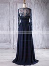 Chiffon Tulle A-line V-neck Sweep Train with Split Front Bridesmaid Dresses #DOB01013214