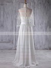 Chiffon Tulle A-line Scoop Neck Floor-length with Appliques Lace Bridesmaid Dresses #DOB01013222