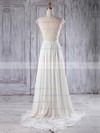 Chiffon Tulle A-line Scoop Neck Sweep Train with Appliques Lace Bridesmaid Dresses #DOB01013224