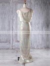 Sequined Sheath/Column Scoop Neck Floor-length with Split Front Bridesmaid Dresses #DOB01013228
