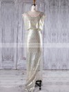 Sequined Sheath/Column Scoop Neck Floor-length with Split Front Bridesmaid Dresses #DOB01013228