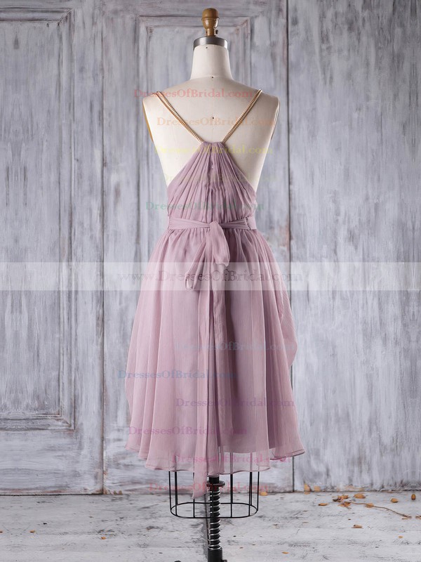Chiffon A-line V-neck Short/Mini with Sashes / Ribbons Bridesmaid Dresses #DOB01013242