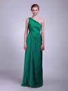 One Shoulder A-line Floor-length Satin Draping Bridesmaid Dresses #DOB02013609