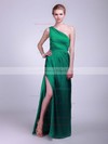One Shoulder A-line Floor-length Satin Draping Bridesmaid Dresses #DOB02013609