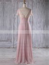 Lace Chiffon Empire V-neck Floor-length with Ruffles Bridesmaid Dresses #DOB01013249