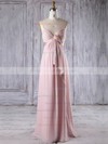 Chiffon Empire V-neck Floor-length with Flower(s) Bridesmaid Dresses #DOB01013253