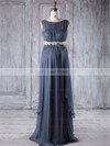Chiffon Empire Scoop Neck Floor-length with Sashes / Ribbons Bridesmaid Dresses #DOB01013254