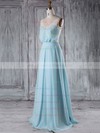 Chiffon A-line V-neck Floor-length with Lace Bridesmaid Dresses #DOB01013289