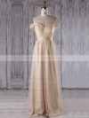 Tulle A-line V-neck Floor-length with Lace Bridesmaid Dresses #DOB01013302