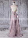 Tulle A-line V-neck Floor-length with Sashes / Ribbons Bridesmaid Dresses #DOB01013311