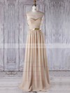 Chiffon A-line Sweetheart Floor-length with Sequins Bridesmaid Dresses #DOB01013314