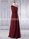 Lace Chiffon A-line One Shoulder Floor-length with Sashes / Ribbons Bridesmaid Dresses #DOB01013317