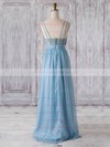 Chiffon A-line V-neck Floor-length with Lace Bridesmaid Dresses #DOB01013320