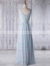 Chiffon A-line V-neck Floor-length with Ruffles Bridesmaid Dresses #DOB01013325