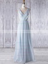 Chiffon A-line V-neck Floor-length with Ruffles Bridesmaid Dresses #DOB01013325
