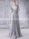 Chiffon A-line V-neck Floor-length with Ruffles Bridesmaid Dresses #DOB01013326