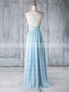 Chiffon A-line V-neck Floor-length with Beading Bridesmaid Dresses #DOB01013329
