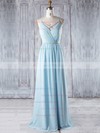 Chiffon A-line V-neck Floor-length with Beading Bridesmaid Dresses #DOB01013329