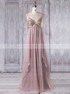 Chiffon Empire V-neck Floor-length with Sequins Bridesmaid Dresses #DOB01013333
