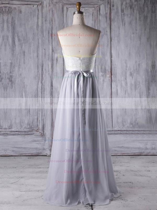 Lace Chiffon A-line Sweetheart Floor-length with Sashes / Ribbons Bridesmaid Dresses #DOB01013334