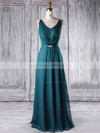 Chiffon A-line V-neck Floor-length with Sashes / Ribbons Bridesmaid Dresses #DOB01013338