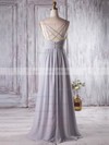 Chiffon A-line V-neck Floor-length with Ruffles Bridesmaid Dresses #DOB01013364