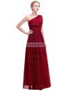 Chiffon A-line One Shoulder Ankle-length with Beading Bridesmaid Dresses #DOB01013375