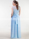 Lace Chiffon A-line Scoop Neck Floor-length with Sashes / Ribbons Bridesmaid Dresses #DOB01013383