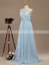 Tulle A-line One Shoulder Floor-length with Lace Bridesmaid Dresses #DOB01013390