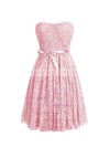 Lace A-line Sweetheart Short/Mini with Sashes / Ribbons Bridesmaid Dresses #DOB01013410