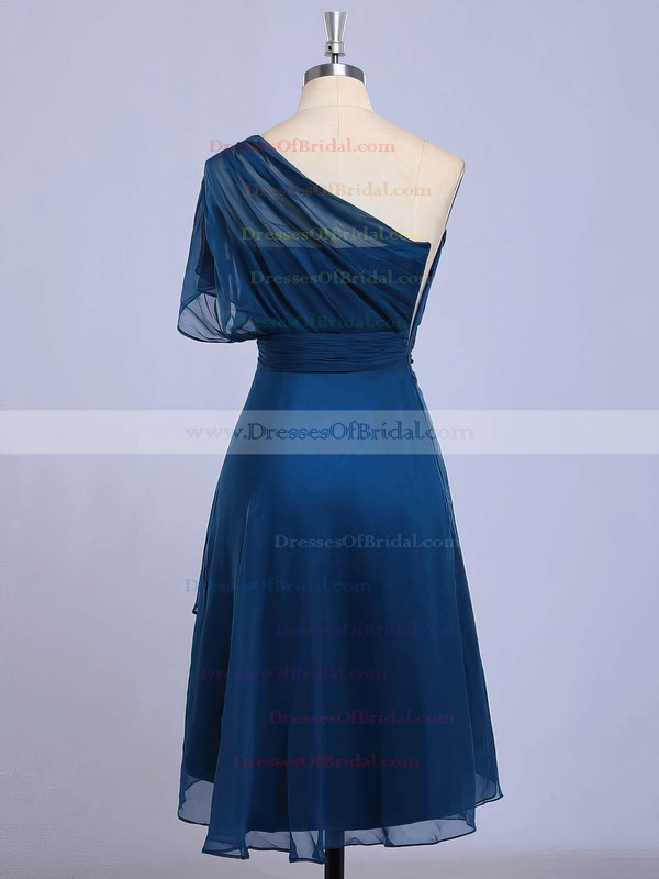 Chiffon A-line One Shoulder Asymmetrical with Beading Bridesmaid Dresses #DOB01013416