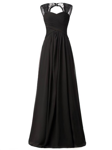 Lace Chiffon A-line Sweetheart Floor-length with Ruffles Bridesmaid Dresses #DOB01013427