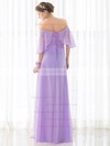 Chiffon A-line Off-the-shoulder Floor-length with Sashes / Ribbons Bridesmaid Dresses #DOB01013433