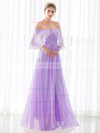 Chiffon A-line Off-the-shoulder Floor-length with Sashes / Ribbons Bridesmaid Dresses #DOB01013433