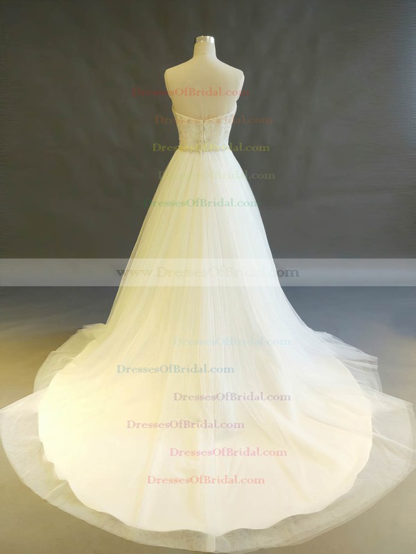Tulle Ball Gown Sweetheart Chapel Train with Beading Wedding Dresses #DOB00022897