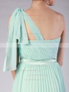 One Shoulder A-line Tea-length Chiffon Pleats Bridesmaid Dresses #DOB02013602
