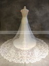 Tulle A-line Scoop Neck Chapel Train with Appliques Lace Wedding Dresses #DOB00022919