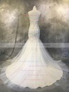 Tulle Trumpet/Mermaid Sweetheart Court Train with Pearl Detailing Wedding Dresses #DOB00022922