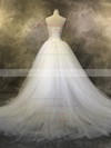 Tulle Ball Gown Strapless Court Train with Appliques Lace Wedding Dresses #DOB00022925