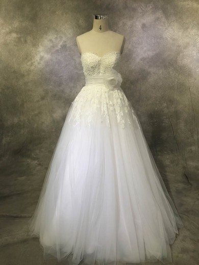Tulle Ball Gown Sweetheart Floor-length with Sashes / Ribbons Wedding Dresses #DOB00022928