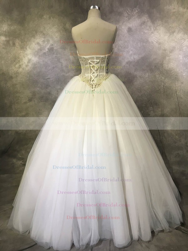 Tulle Ball Gown Sweetheart Floor-length with Crystal Detailing Wedding Dresses #DOB00022933