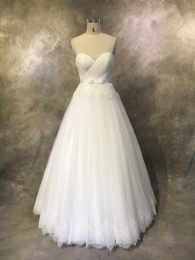 Tulle Ball Gown Sweetheart Floor-length with Sashes / Ribbons Wedding Dresses #DOB00022934