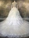 Tulle Ball Gown Scoop Neck Chapel Train with Sequins Wedding Dresses #DOB00022942