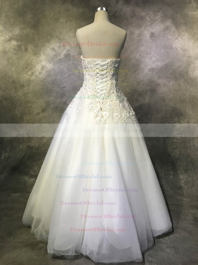 Tulle Ball Gown Sweetheart Floor-length with Sequins Wedding Dresses #DOB00022952