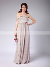 Strapless A-line Floor-length Chiffon Pleats Bridesmaid Dresses #DOB02013608