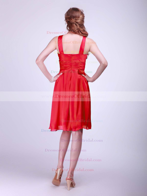 Halter Empire Knee-length Satin Sashes/Ribbons Bridesmaid Dresses #DOB02013610